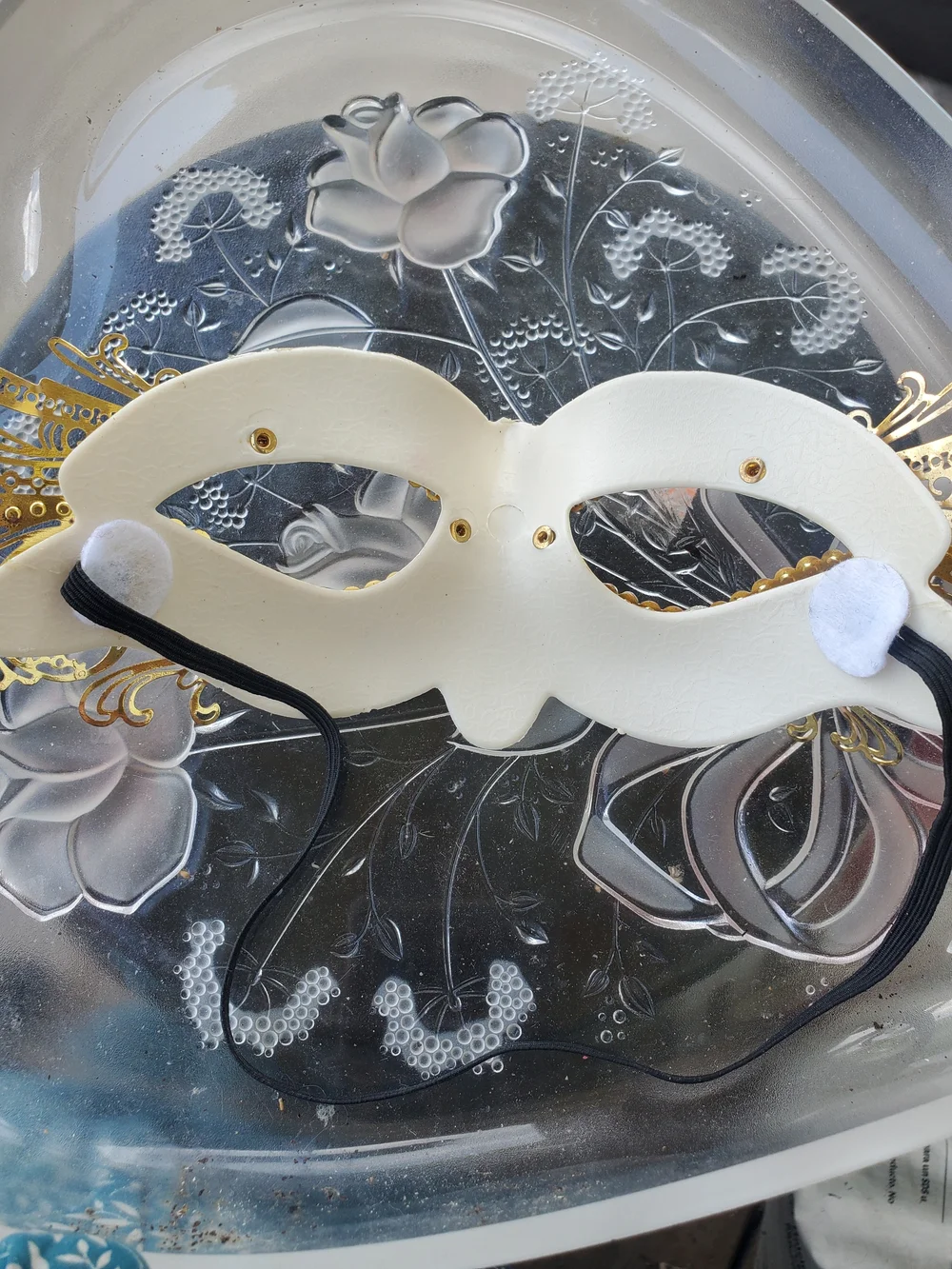 luxury rebel White and Gold Venetian Masquerade Face Mask
